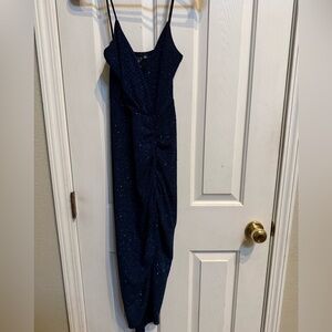 Windsor Sparkling Navy Maxi with slit Dress